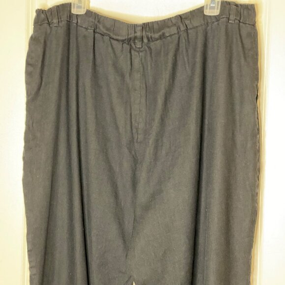 Express Women’s XL High Rise Ankle Pants Black Linen Blend Joggers Pull On - Picture 10 of 10